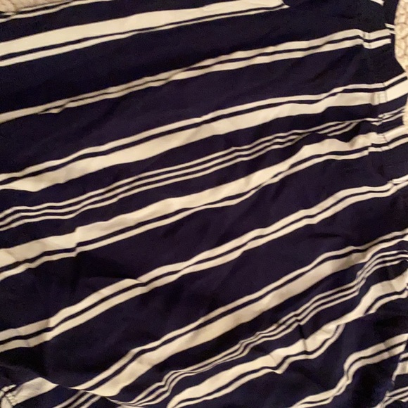Off the shoulder blue and white stripped crop top. - Picture 2 of 2
